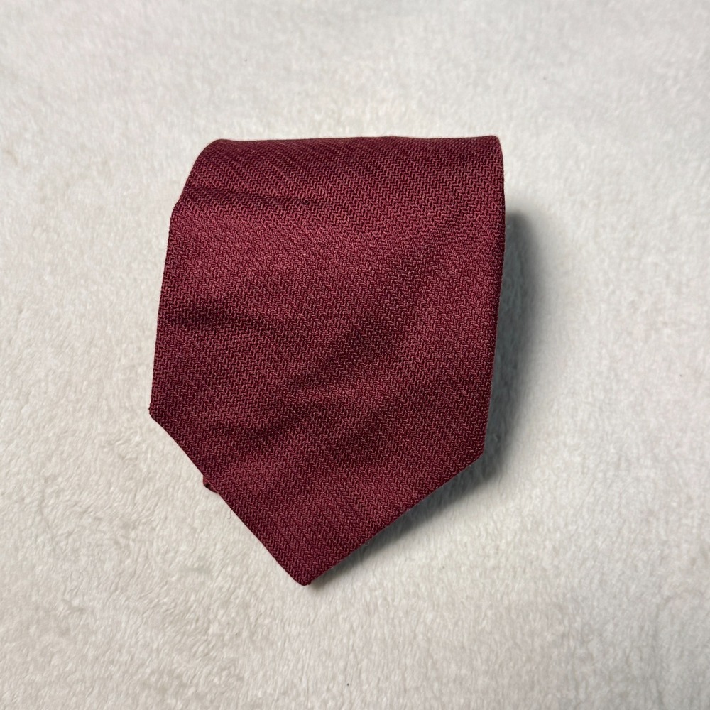 Brooks Brothers 346 Neck Tie Burgundy Textured Wool & Silk Blend Classic Preppy